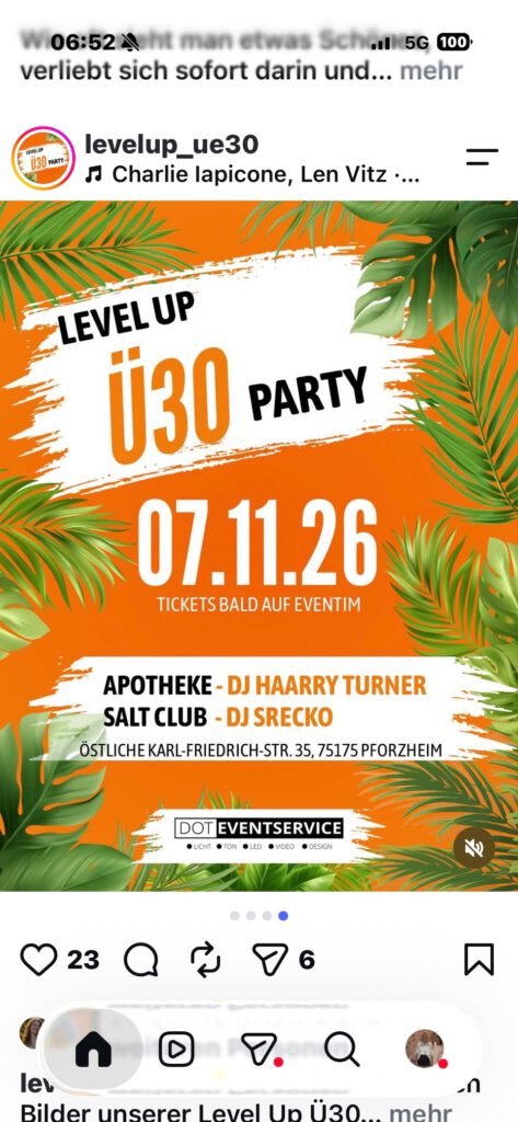 LEVEL UP Ü30 Party